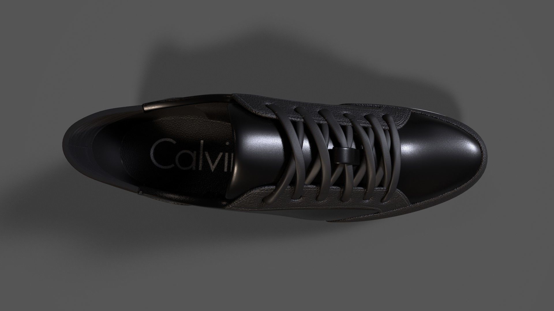 Calvin Klein Mens Izar Leather Sneakers Low-poly 3D model_2