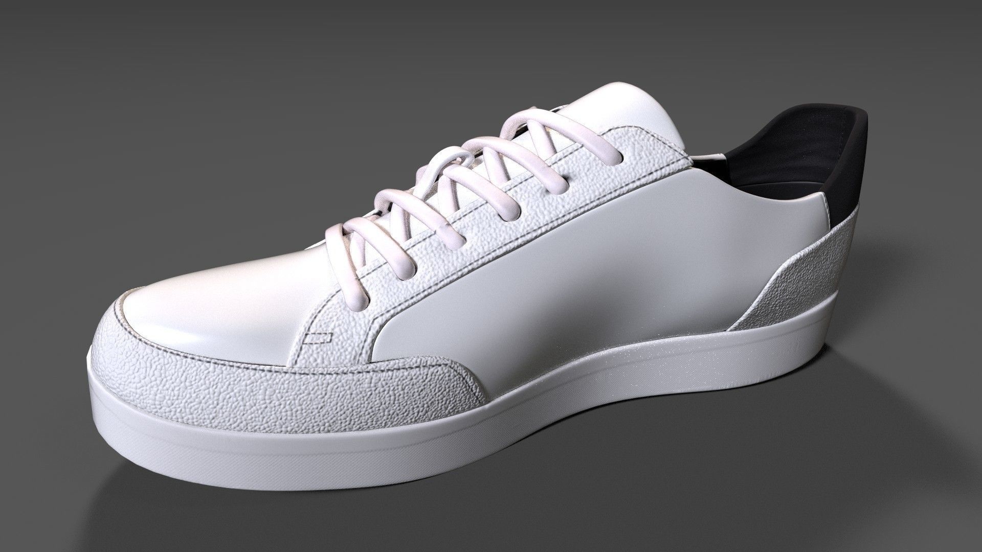 Calvin Klein Mens Izar Leather Sneakers Low-poly 3D model_4