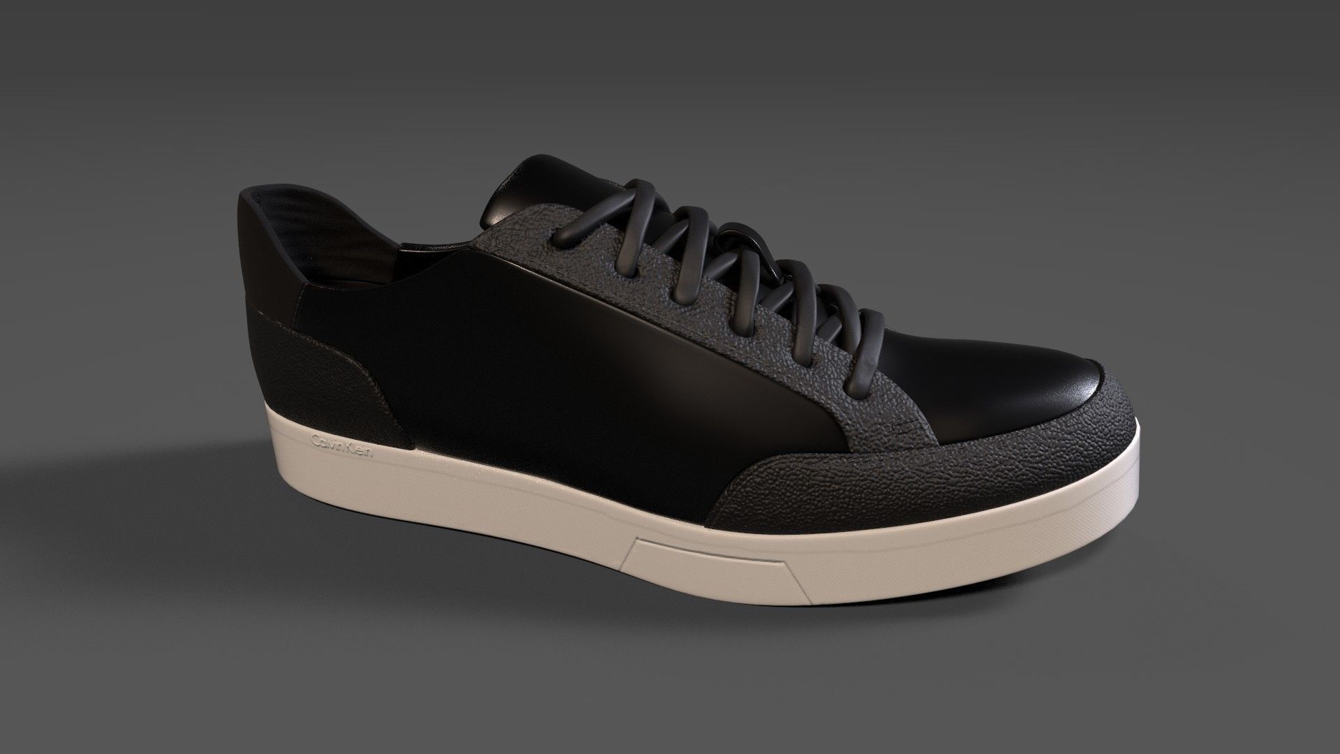 Calvin Klein Mens Izar Leather Sneakers Low-poly 3D model_1