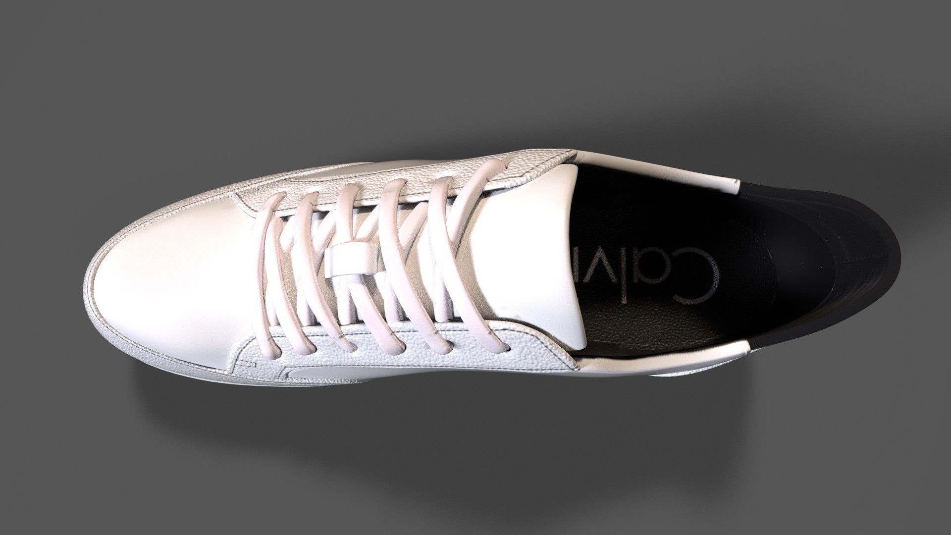 Calvin Klein Mens Izar Leather Sneakers Low-poly 3D model_6