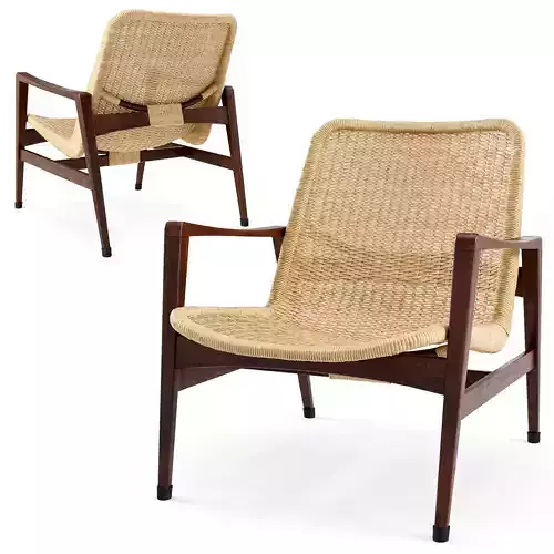 Vintage Lounge Chair Manufactured by Yamakawa Rattan