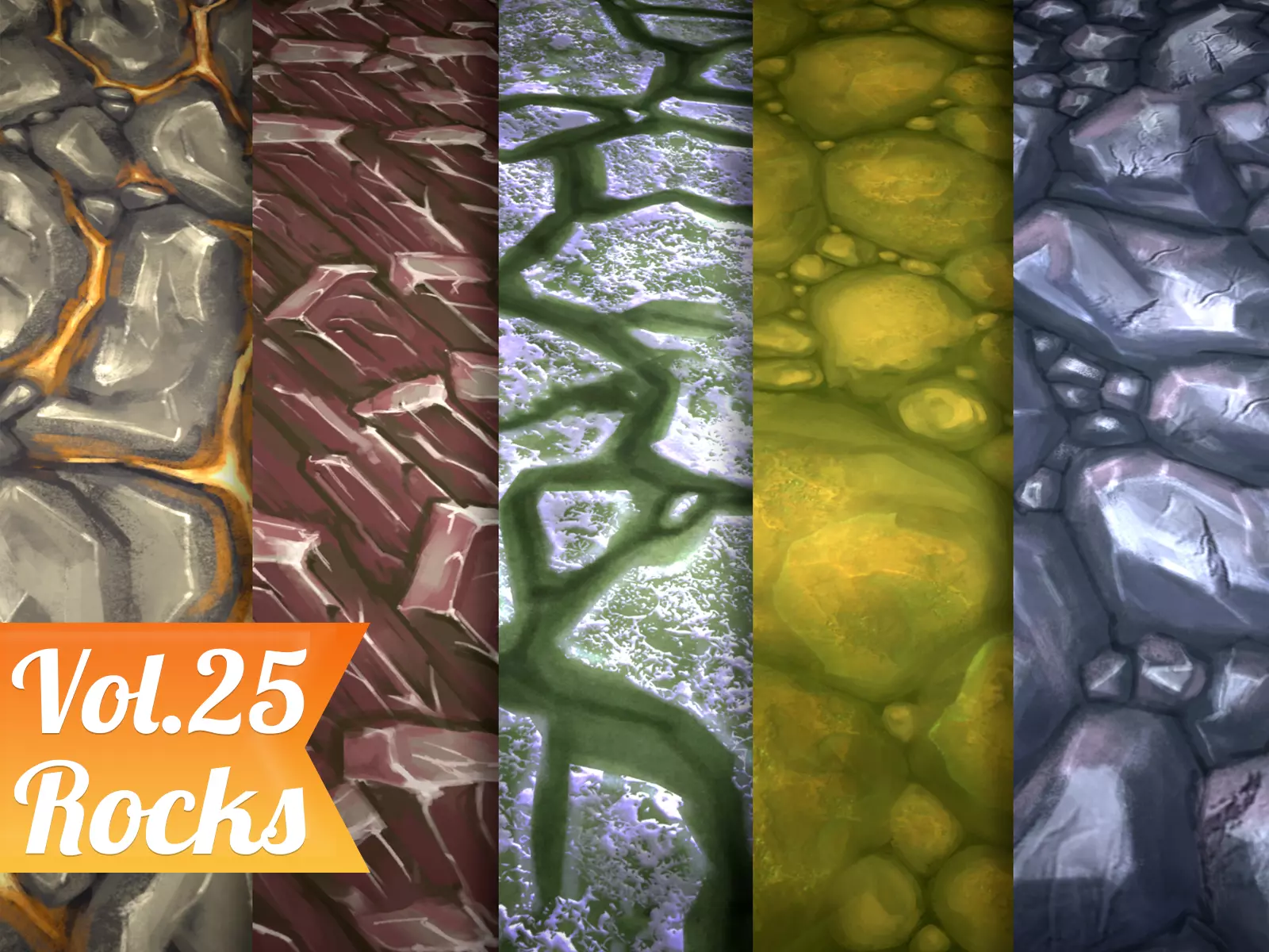 Stylized Rocks Vol 25 - Hand Painted Texture Pack Texture_0