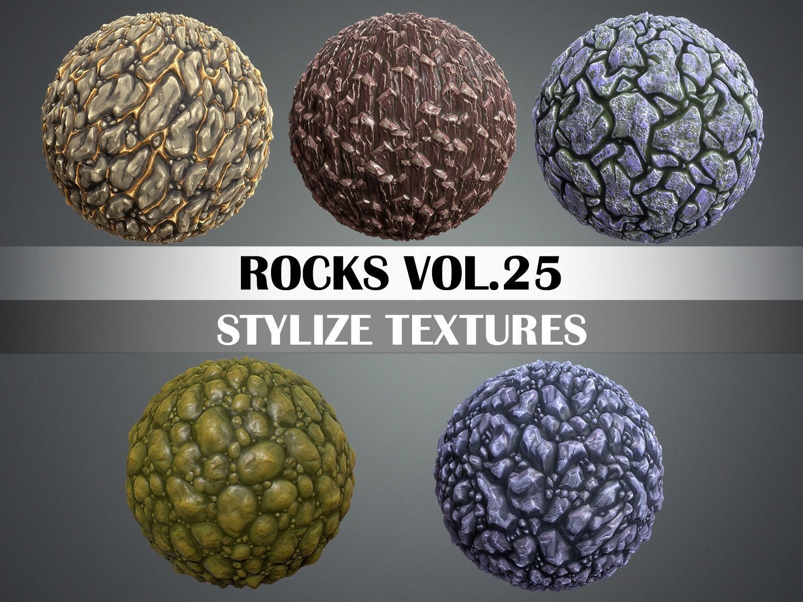 Stylized Rocks Vol 25 - Hand Painted Texture Pack Texture_2