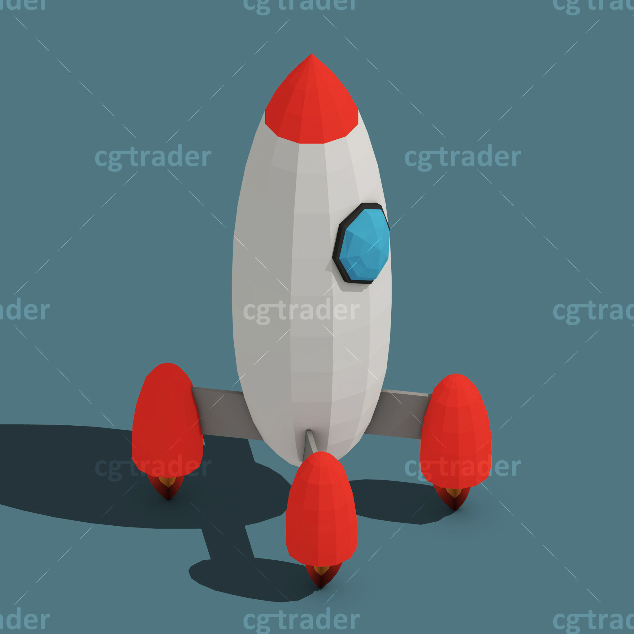 3D model Low Poly Rocket Isometric VR / AR / low-poly | CGTrader