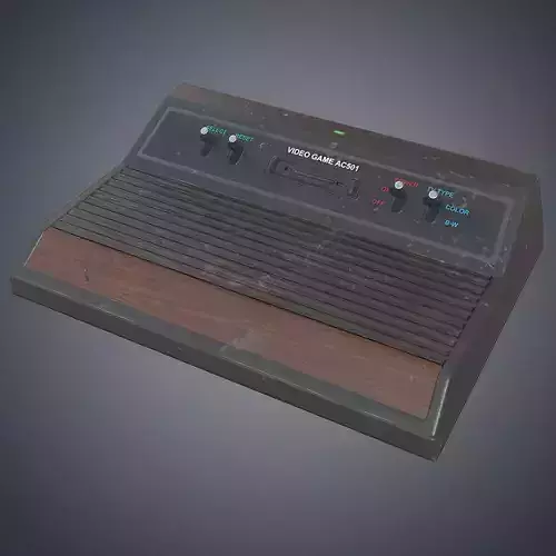 Retro video console Low-poly 3D model
