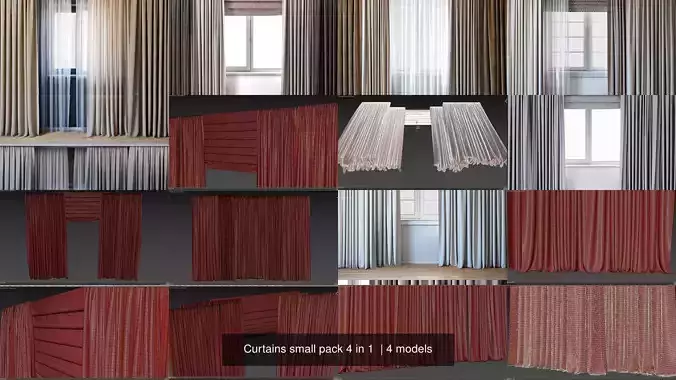 Curtains small pack 4 in 1 