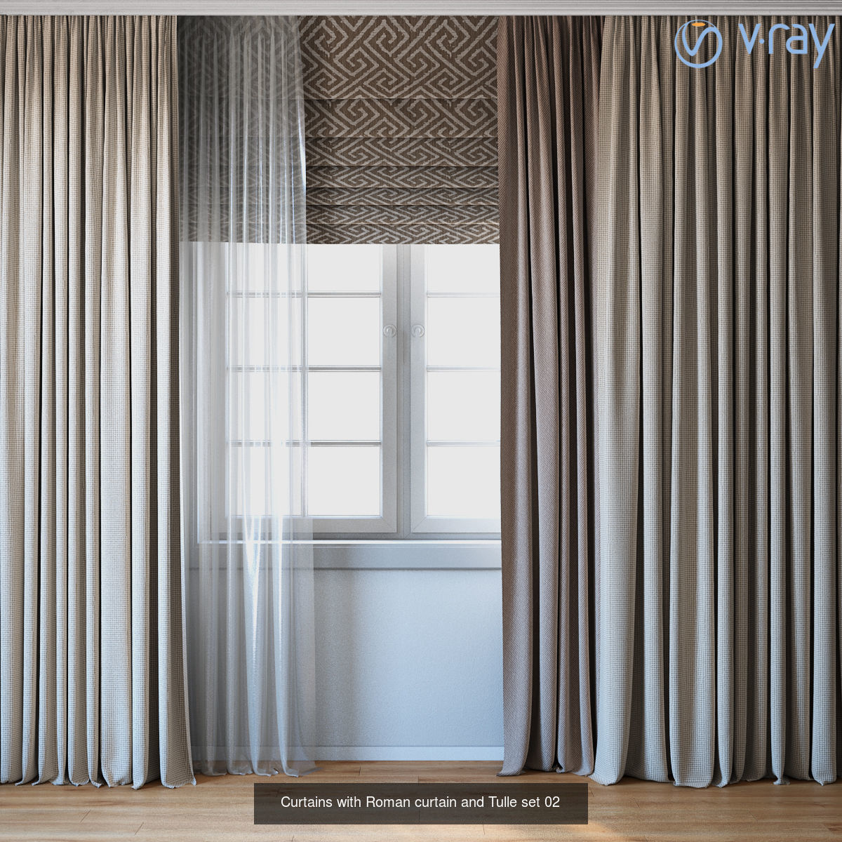Curtains small pack 4 in 1  3D Model Collection_5