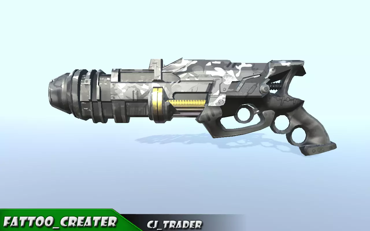 Sci-Fi Weapon Space Gun Low-poly  3D Model Low-poly 3D model_0