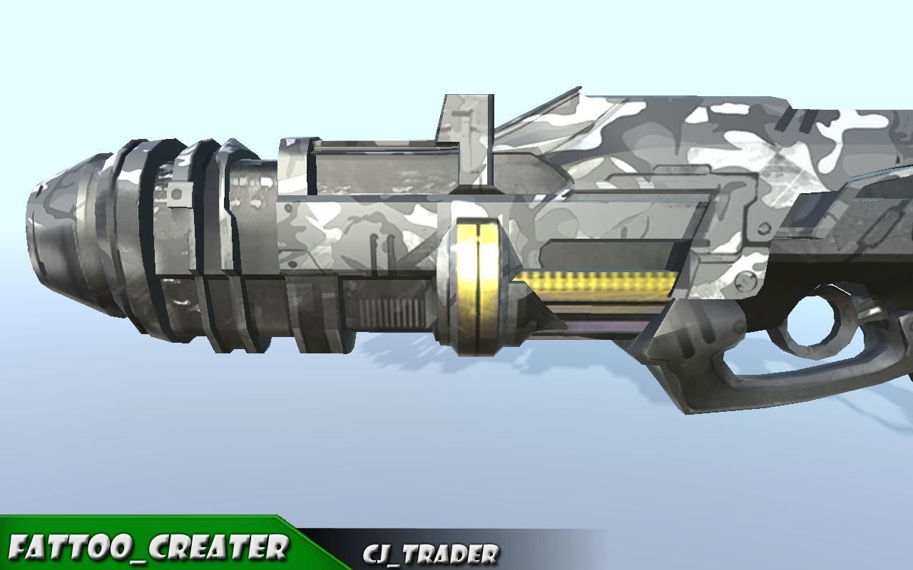 Sci-Fi Weapon Space Gun Low-poly  3D Model Low-poly 3D model_3