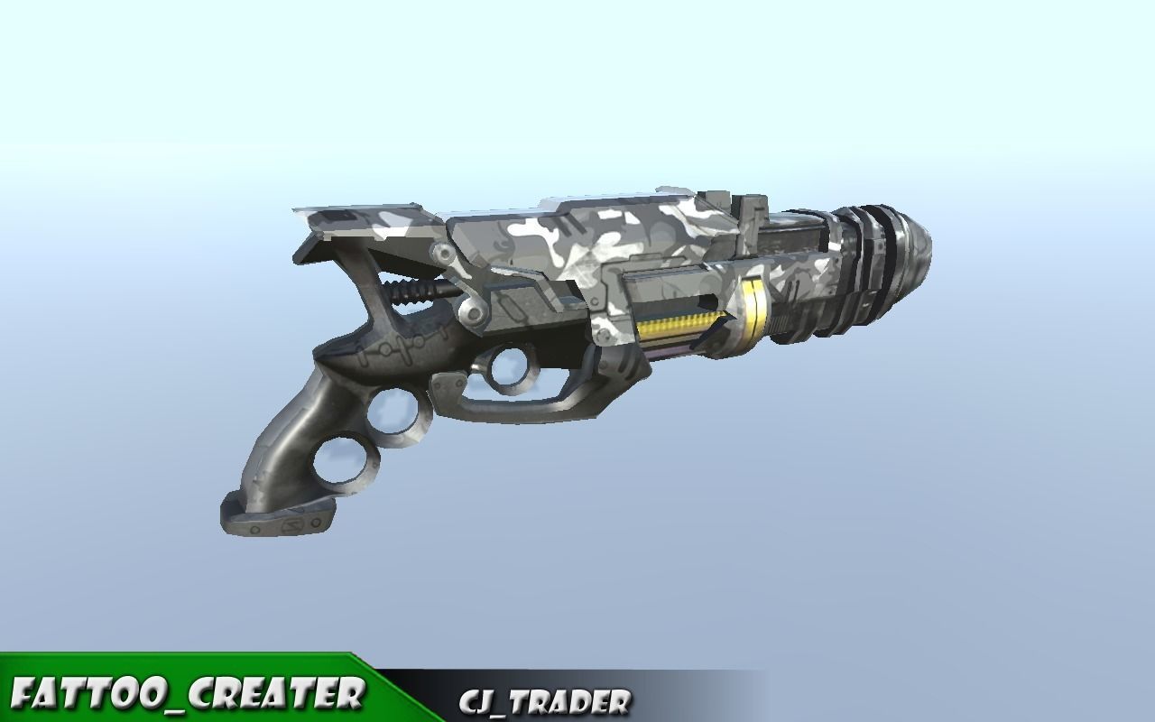 Sci-Fi Weapon Space Gun Low-poly  3D Model Low-poly 3D model_1