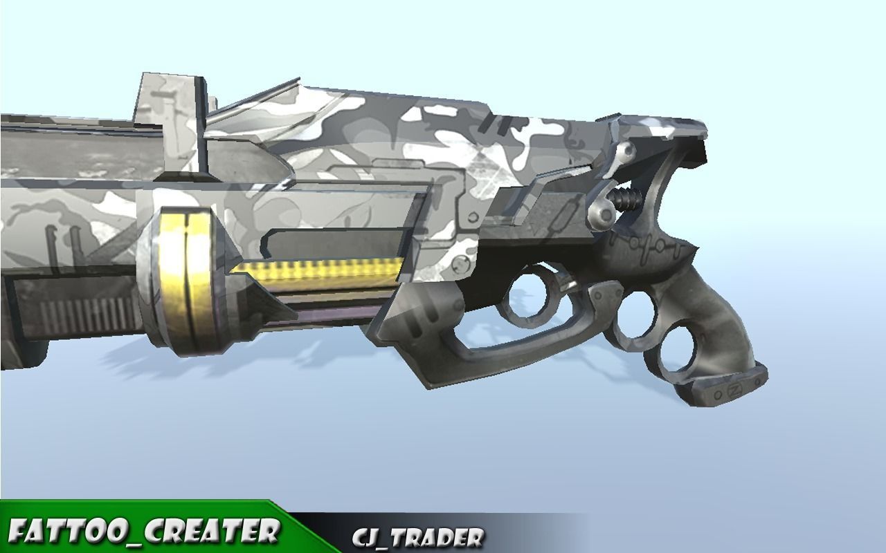 Sci-Fi Weapon Space Gun Low-poly  3D Model Low-poly 3D model_4