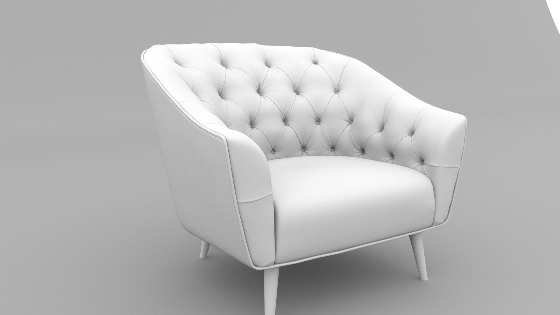 Armchair chair with legs 3D model_1