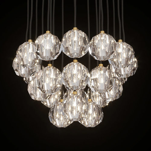 RH BOULE DE CRISTAL ROUND CLUSTER CHANDELIER 24 Brass   3D model