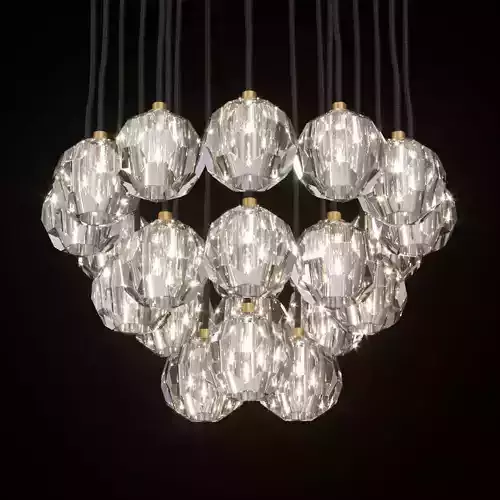 RH BOULE DE CRISTAL ROUND CLUSTER CHANDELIER 24 Brass  