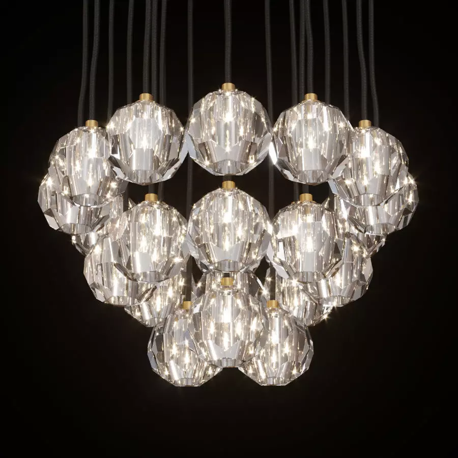 RH BOULE DE CRISTAL ROUND CLUSTER CHANDELIER 24 Brass 3D model_0