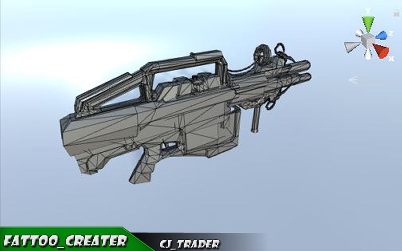 Future Sci-fi Space weapon low poly 3d model Low-poly 3D model_4