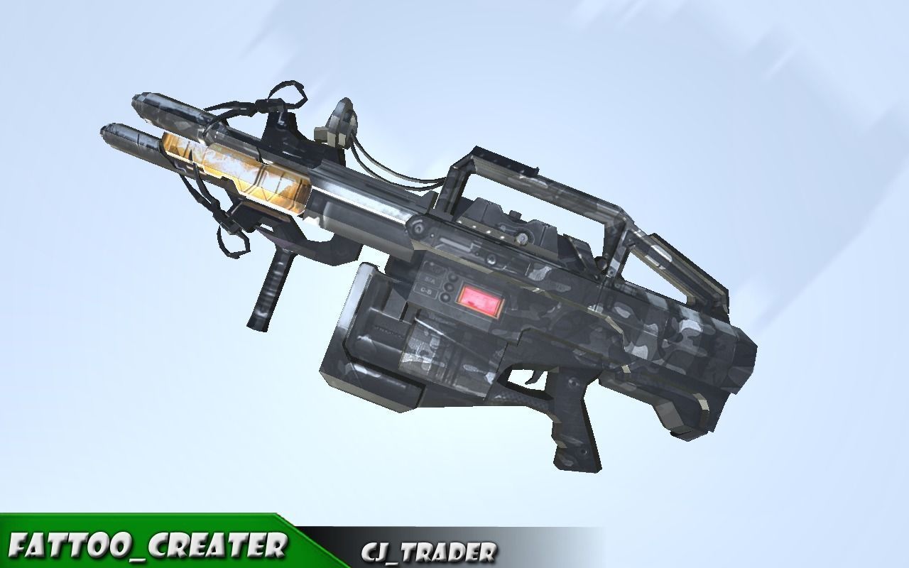 Future Sci-fi Space weapon low poly 3d model Low-poly 3D model_3