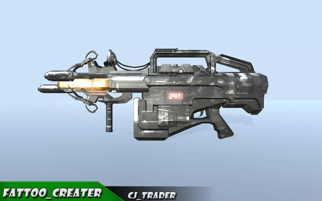 Future Sci-fi Space weapon low poly 3d model Low-poly 3D model_0