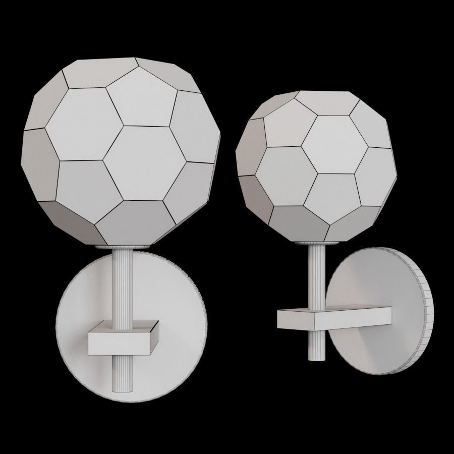 RH BOULE DE CRISTAL SINGLE SCONCE Black  3D model_1