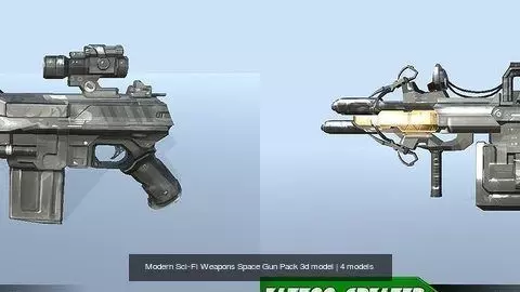 Modern Sci-Fi Weapons Space Gun Pack 3d model 3D Model Collection_1