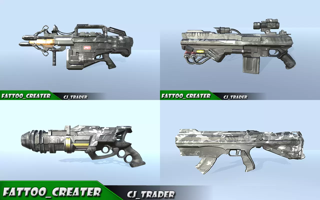 Modern Sci-Fi Weapons Space Gun Pack 3d model 3D Model Collection_0