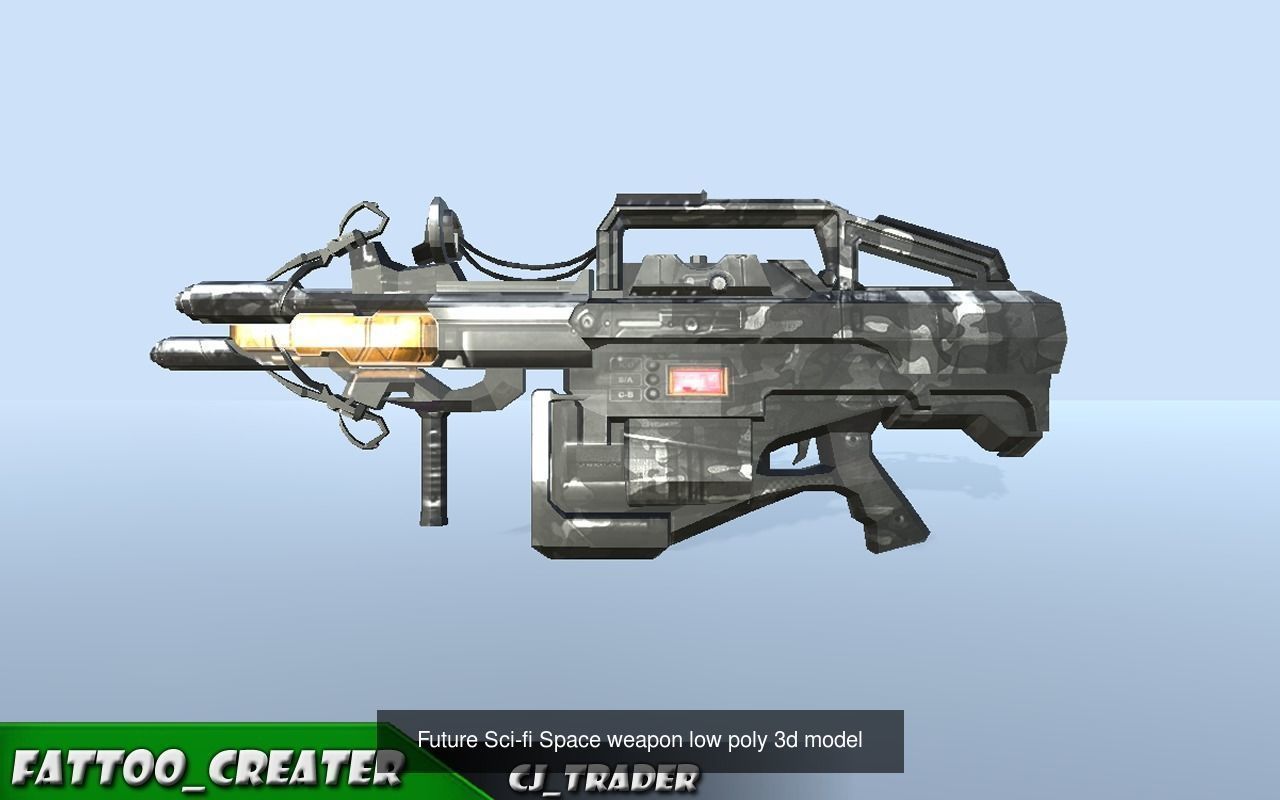 Modern Sci-Fi Weapons Space Gun Pack 3d model 3D Model Collection_4