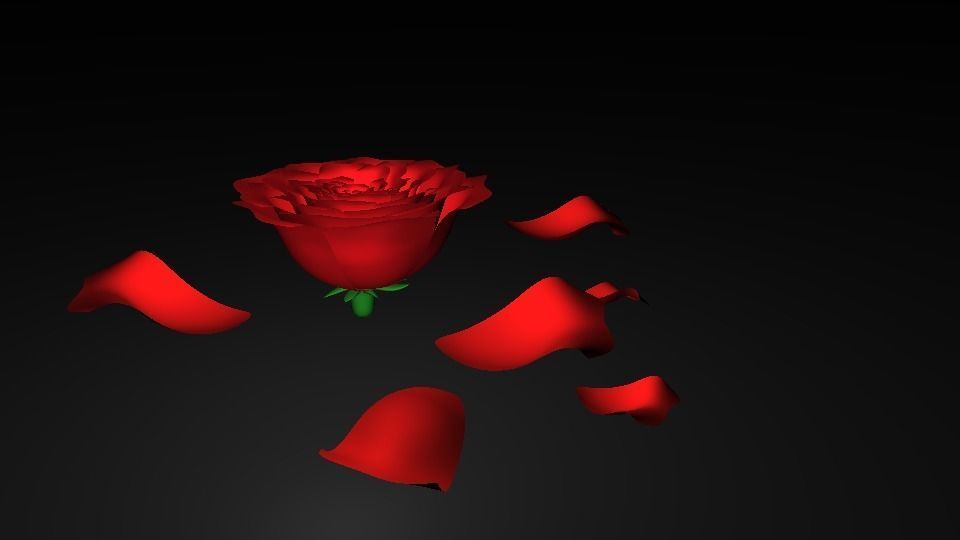 Rose Low-poly 3D model 3D model_2