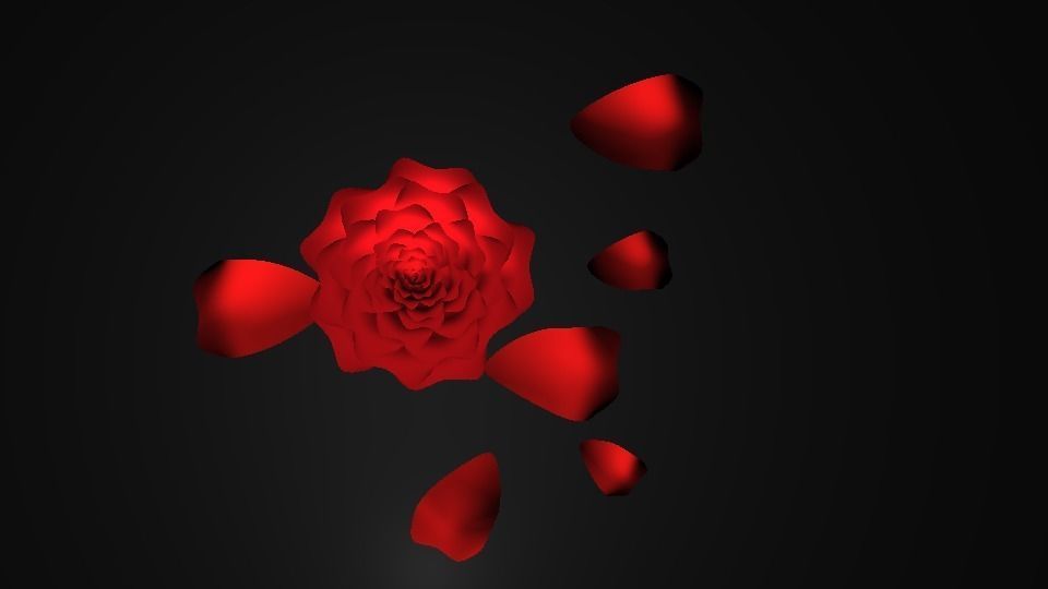 Rose Low-poly 3D model 3D model_3