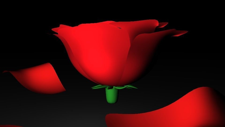 Rose Low-poly 3D model 3D model_4