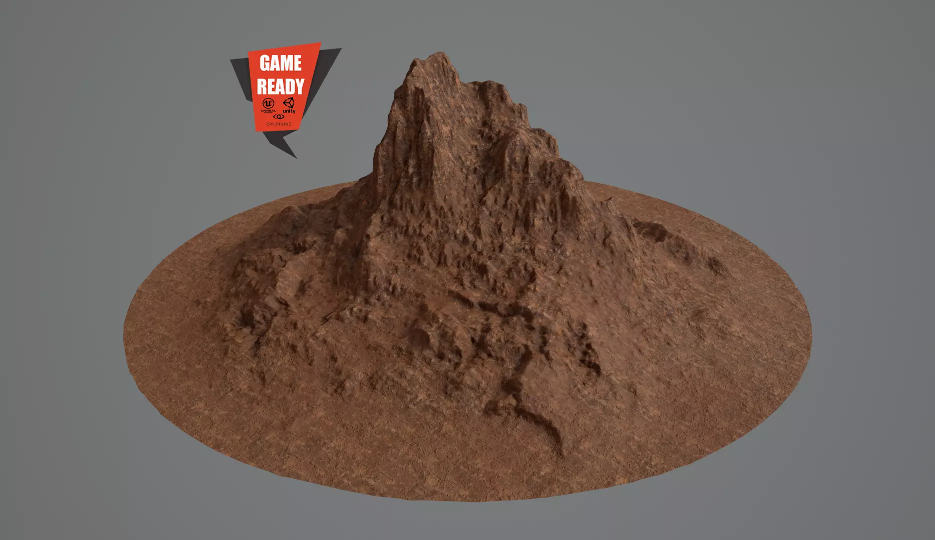 CANYON HILL Game  Ready Lowpoly Low-poly 3D model_0