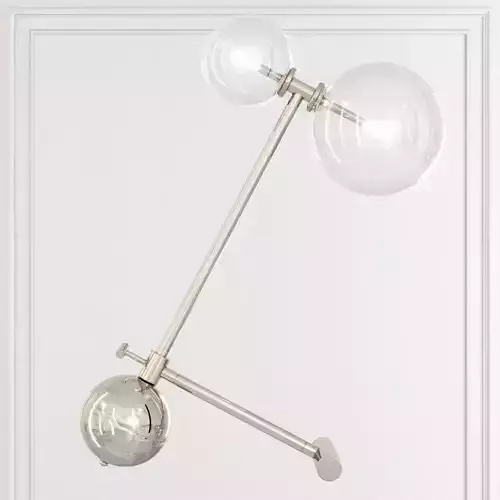 Restoration Hardware Glass Globe Mobile BOOM TABLE LAMP Nickel
