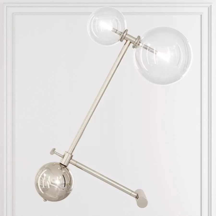 Restoration Hardware Glass Globe Mobile BOOM TABLE LAMP Nickel 3D model