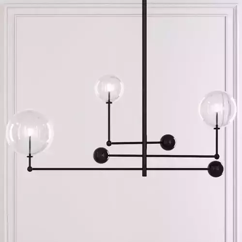 Restoration Hardware Glass Globe Mobile CHANDELIER 46 Black