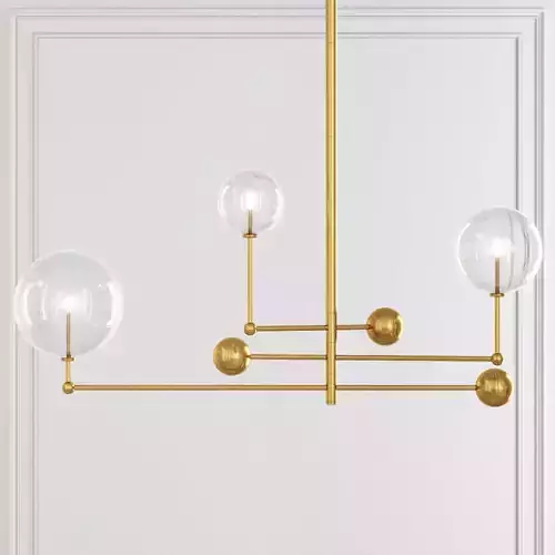 Restoration Hardware Glass Globe Mobile CHANDELIER 46 Brass 3D model