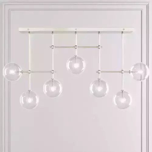 RH  Glass Globe Mobile LINEAR CHANDELIER 60 Nickel