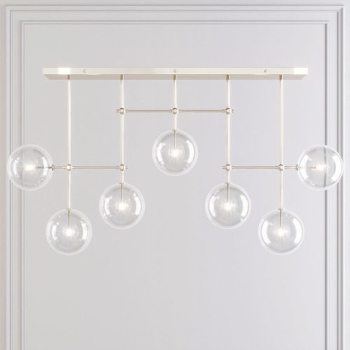 RH Glass Globe Mobile LINEAR CHANDELIER 72 Nickel 3D model