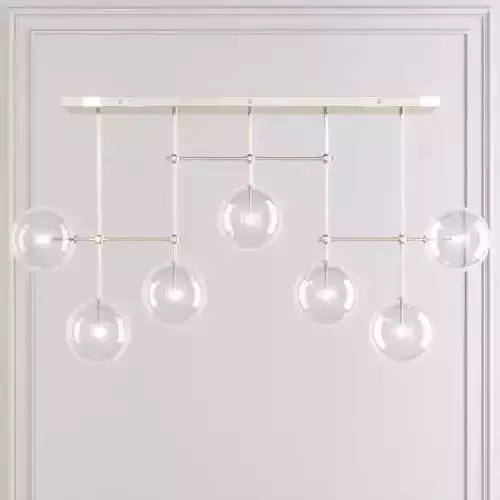 RH Glass Globe Mobile LINEAR CHANDELIER 72 Nickel 3D model
