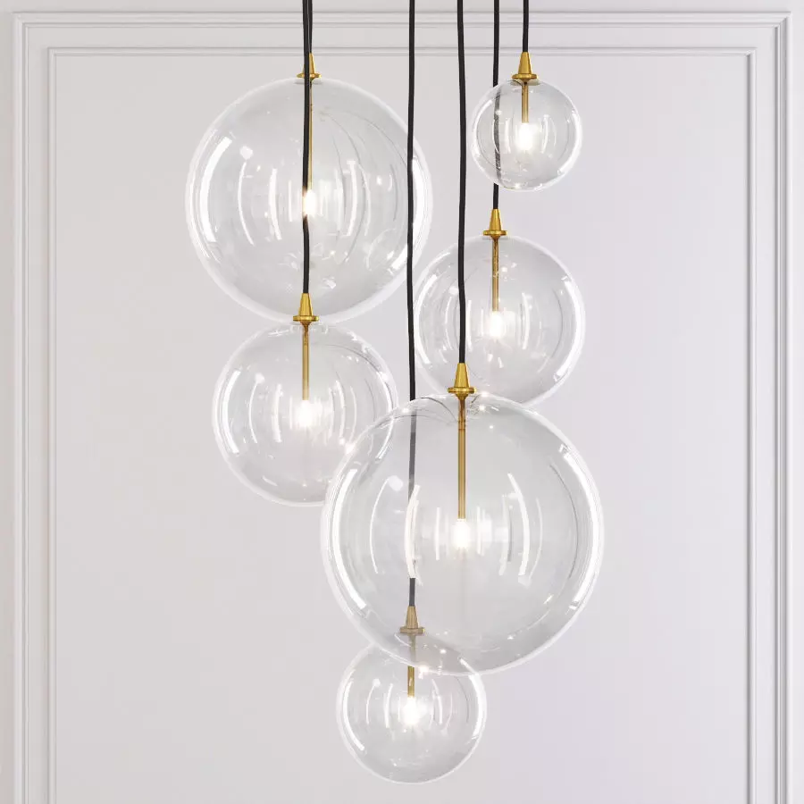 RH Glass Globe Mobile Pendant compilation Brass 3D model_0