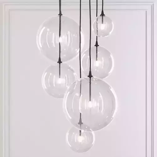 RH Glass Globe Mobile Pendant compilation BLACK