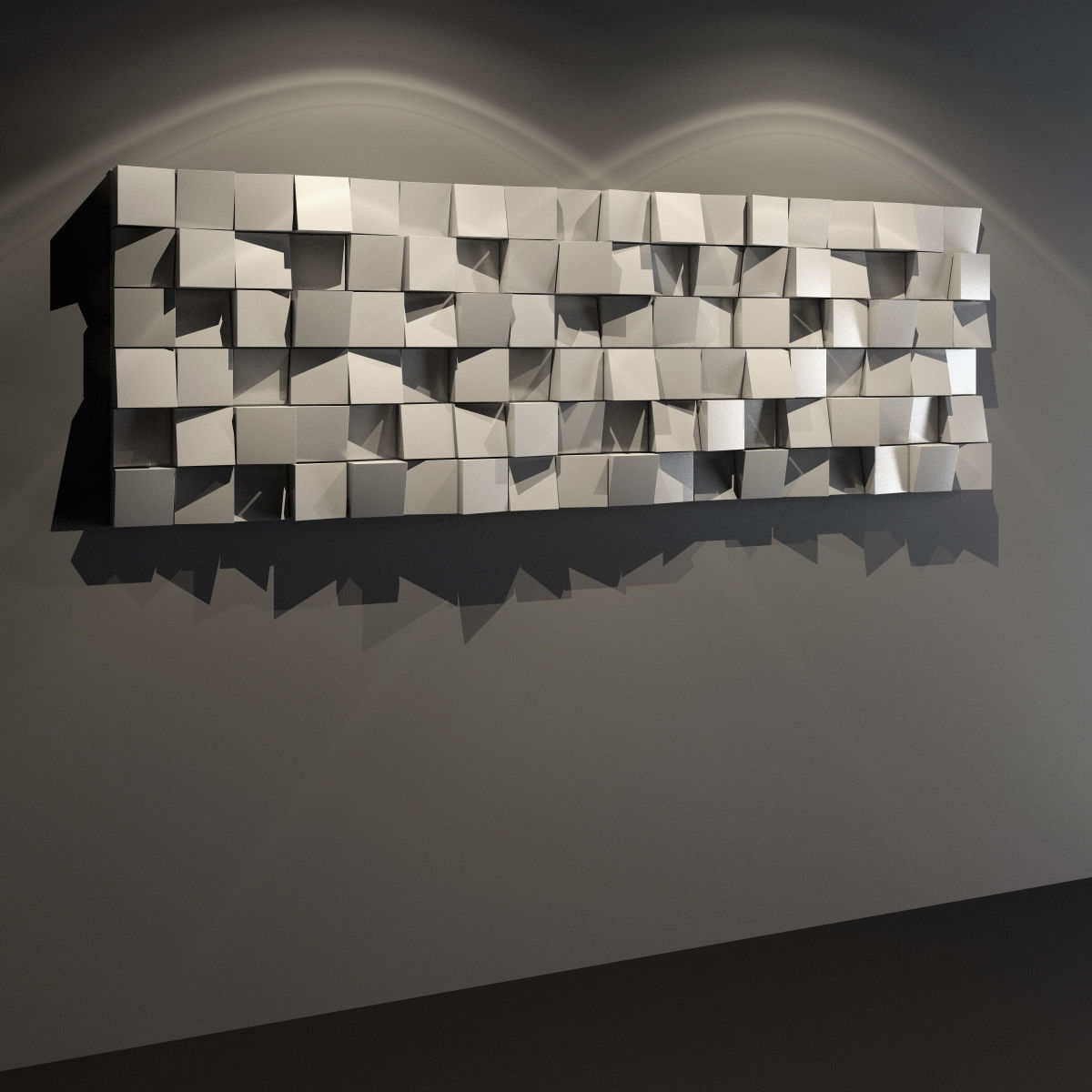 Multifuser Diffuser - recording studio wall panel 3D model_8