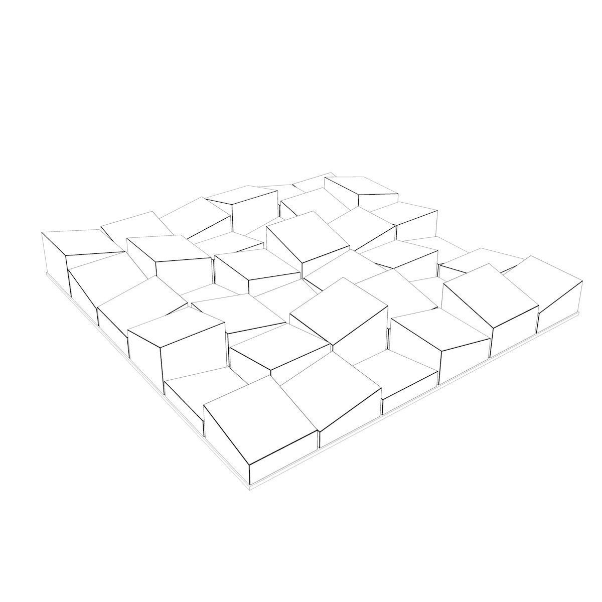 Multifuser Diffuser - recording studio wall panel 3D model_4