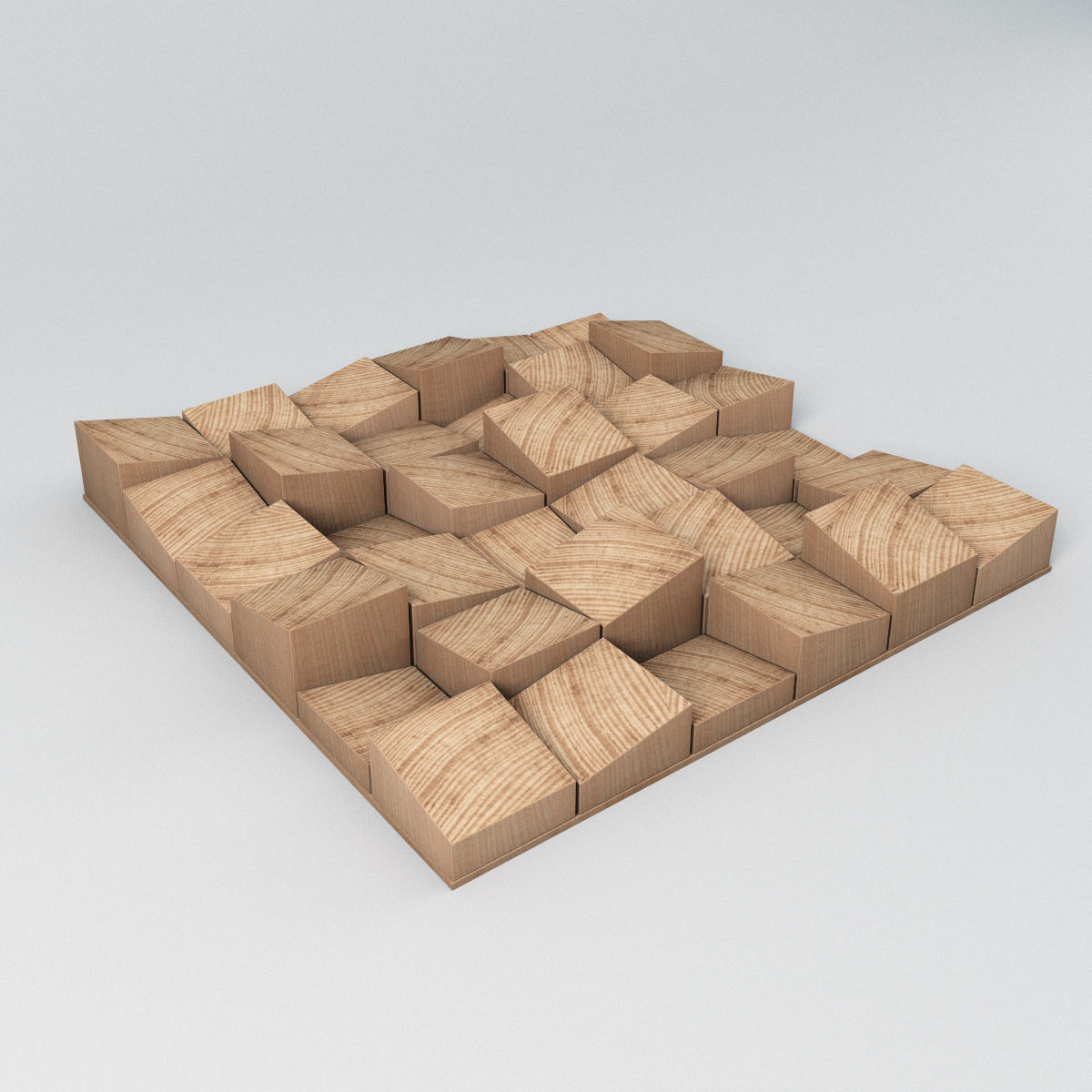 Multifuser Diffuser - recording studio wall panel 3D model_3