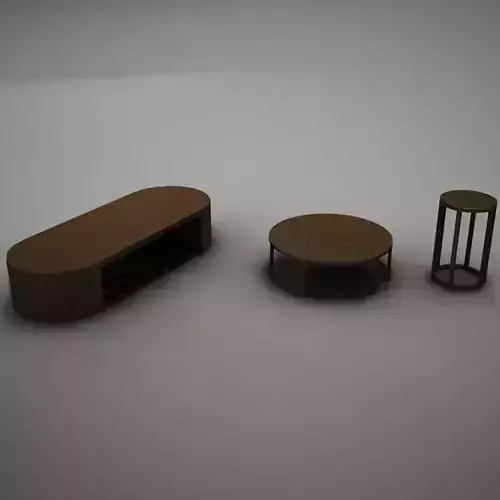wood coffe table collection Low-poly 3D model