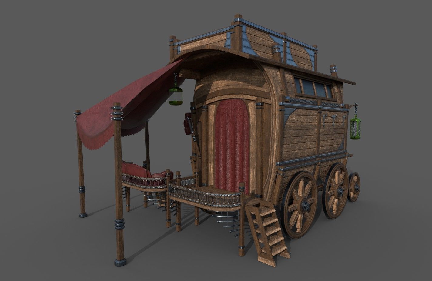 Carriage - 04 Low-poly 3D model_2