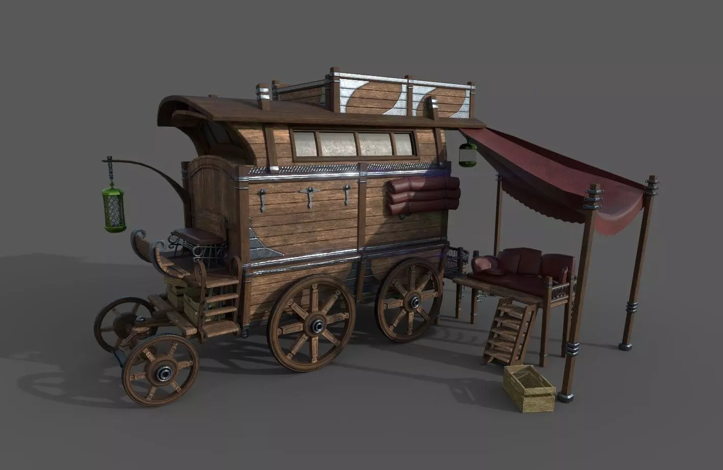 Carriage - 04 Low-poly 3D model_0
