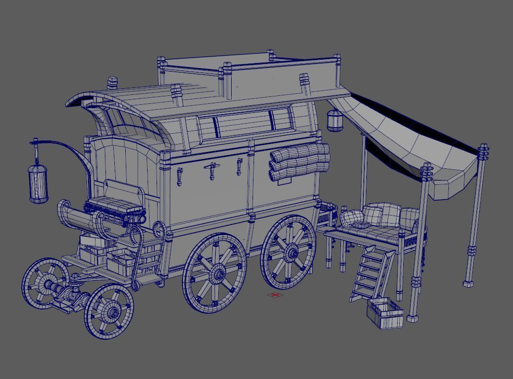 Carriage - 04 Low-poly 3D model_5