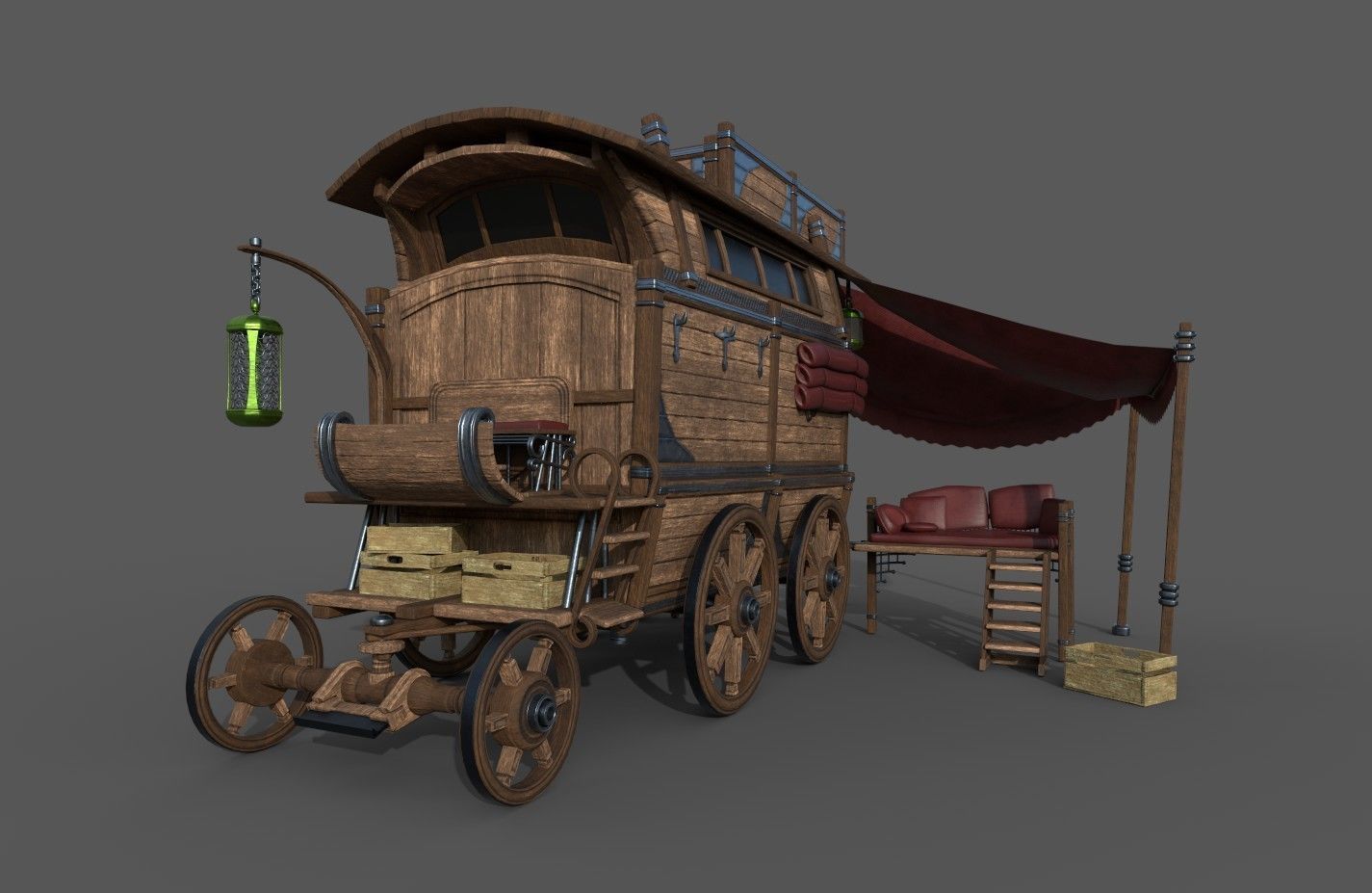 Carriage - 04 Low-poly 3D model_1