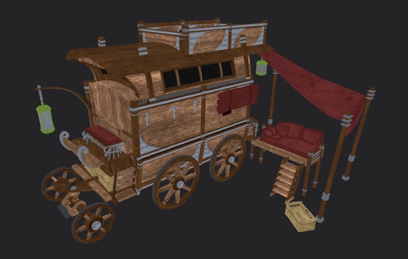 Carriage - 04 Low-poly 3D model_4