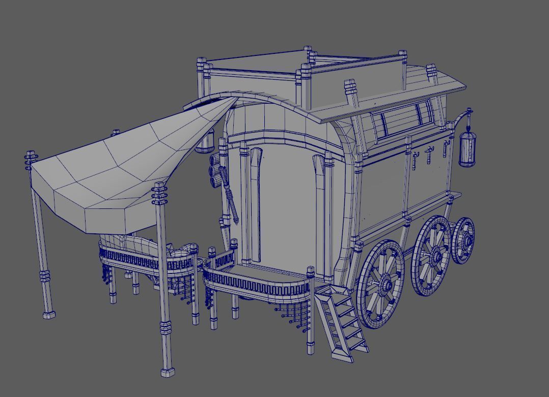 Carriage - 04 Low-poly 3D model_6