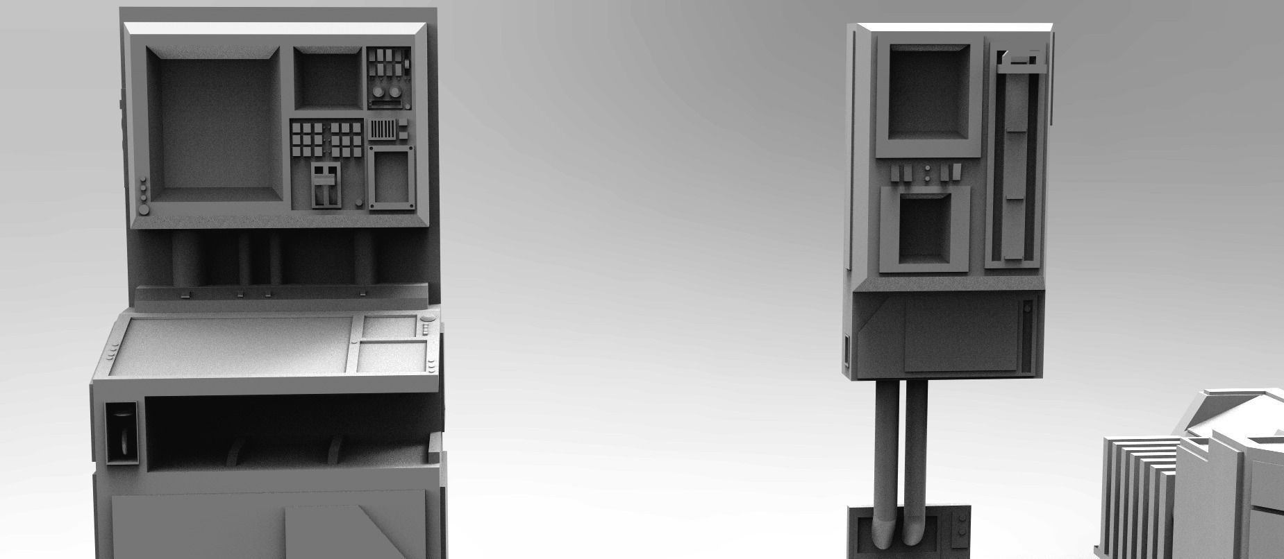 Scifi computers kitbash 3D Model 3D model_2